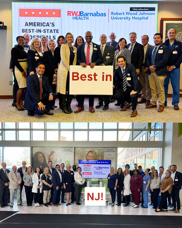 Groups of Leadership from both Robert Wood Johnson University Hospital and Monmouth Medical Center - America's Best in State Hospitals