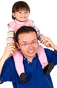 Dad With Girl On Shoulders
