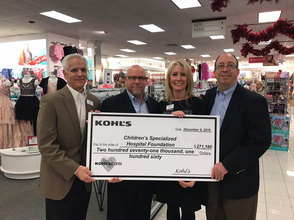 Kohl’s Donates 271,160 to Children’s Specialized Hospital Foundation