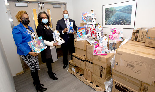 toy donation to Childrens Hospital of NJ and Newark Beth Israel Medical Center