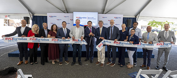 RWJBarnabas Health leadership, elected officials, and partners cut the ribbon on the new Food Farmacy in Monmouth Medical Center.