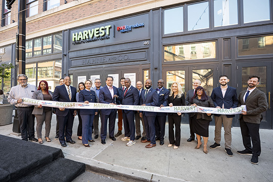 RWJBarnabas Health leadership at Harvest Ribbon Cutting