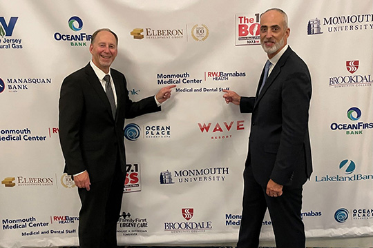 President and CEO Eric Carney, right, and Chief Medical Officer Kenneth Granet, M.D., FACP, at the annual Libutti Awards dinner in Long Branch.