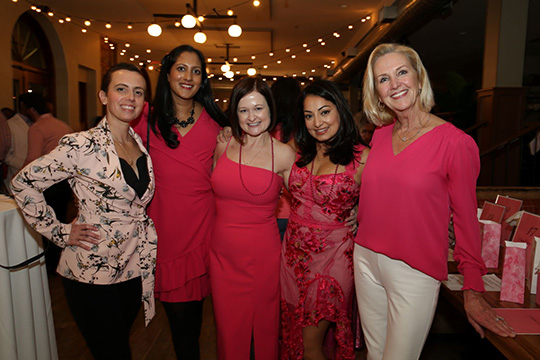 Dr. Manpreet Kohli, shown second from right, gathers with breast cancer survivors and local community advocates