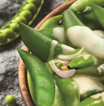 Snap Peas With Coconut Lime Dressing