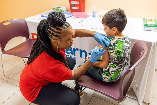 patient at union county regional clinic