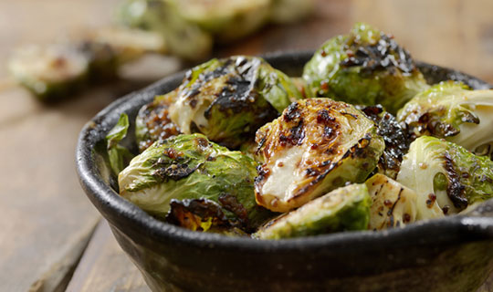 crispy brussel sprouts in a bowl