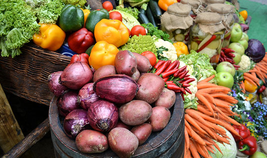 fresh veggies at the farmers market