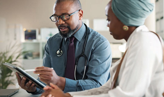 physician talking with patient
