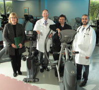 Sharon Holden, AVP, Cardiopulmonary, Critical Care, Emergency and Renal Services; Kenneth Granet, MD, Chair of Medicine; Ajay Shah, MD, Director of Cardiac Rehabilitation; and Isaac Tawfi k, MD, Chief of Cardiology.