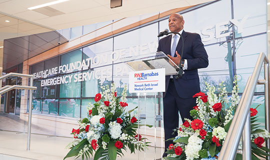 Darrell K. Terry, Sr., MHA, MPH, FACHE, FHELA, President and Chief Executive Officer of Newark Beth Israel Medical Center and Children’s Hospital of New Jersey speaking at the event