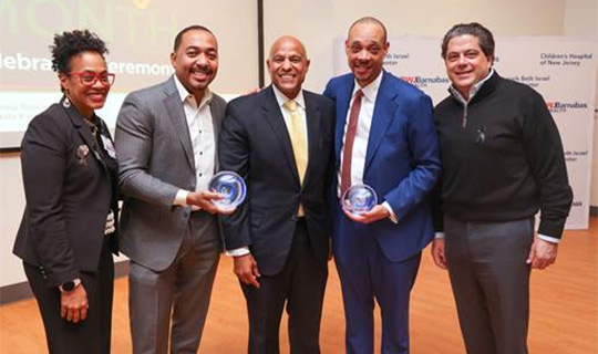 Newark Beth Israel Medical Center and Children’s Hospital of New Jersey’s Black History Month Celebration Ceremony, RWJBarnabas Health and NBI leaders present The Three Doctors Foundation speakers a token of appreciation