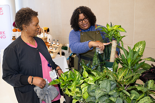 Customer buying from the market