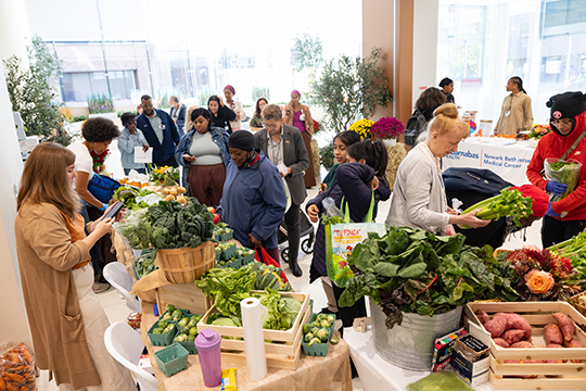 Wide shot of the market.
