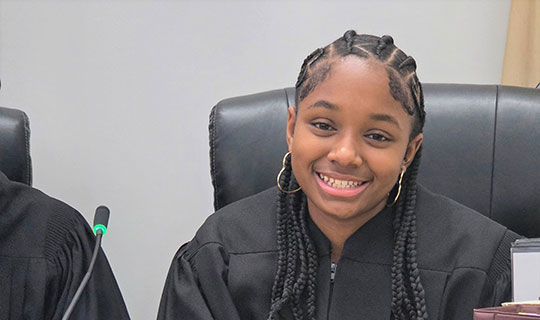 Morgan as judge for a day