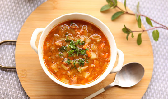 vegetable soup in a bowl