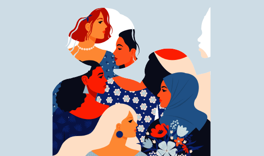 illustration of a group of diverse women