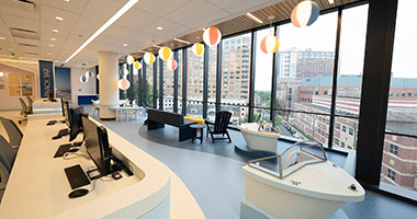 Jack & Sheryl Morris Cancer Center Pediatric lobby