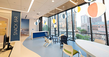 Jack & Sheryl Morris Cancer Center Pediatric lobby