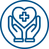 hands with heart icon