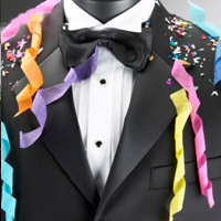 Tuxedo with confetti