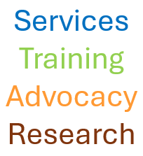 Services, Training, Advocacy, Research
