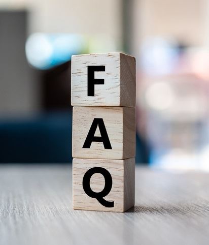 Blocks spelling out FAQ for frequently asked questions