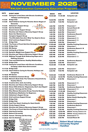 RWJUH Hamilton Calendar