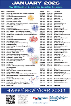 RWJUH Hamilton Calendar