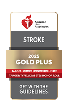 American Heart Association Stroke 2025 Gold Plus Logo
