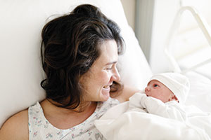 woman with newborn baby