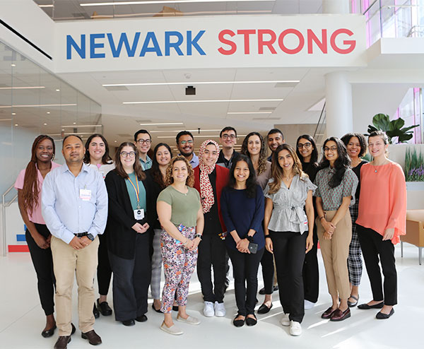 group photo of the NBI Pediatric Residents in the Newark Strong Lobby