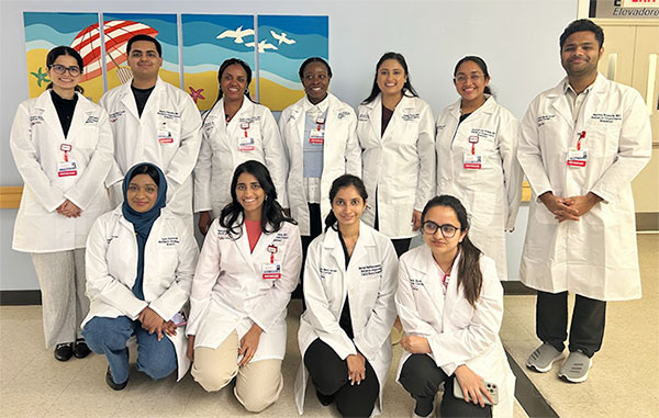 PGY-1 doctors standing together in a group