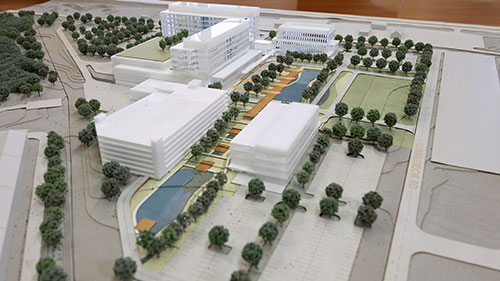 3D Model of the Vogel Medical Campus Shows the View of the Campus From Corregidor Road