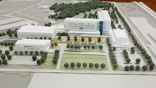 3D Model of the Vogel Medical Campus Shows the View of the Campus From Corregidor Road