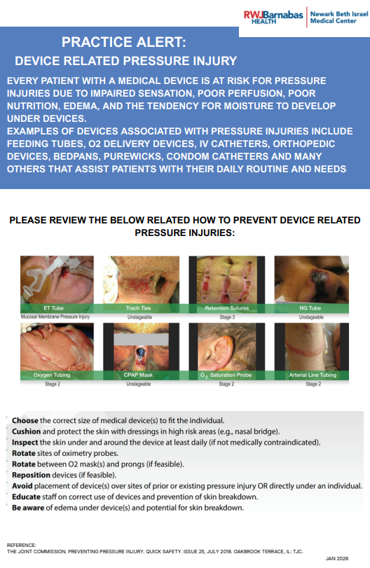 Nursing Practice Alert - Device Related Pressure Injury