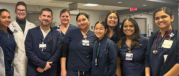 6Tower team: Jessica Mercado RN, Patricia James DNP, RN, CCRN, NE-BC, William Stinnett ASN, RN, Colleen Price DNP, RN, APN, AGACNP-BC, Sophie Castillo BSN, RN, Mica Dario, CCT, Jennifer Poblete BSN, RN, Jeena Philip BSN, RN, Maria Chennattu Mathai BSN, RN