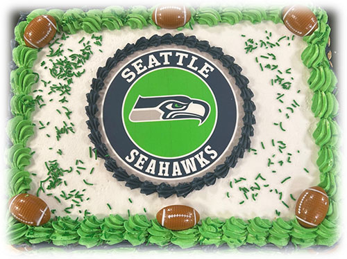 Super Bowl celebration Seattle Seahawks cake