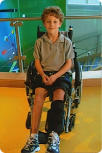 William in a wheelchair