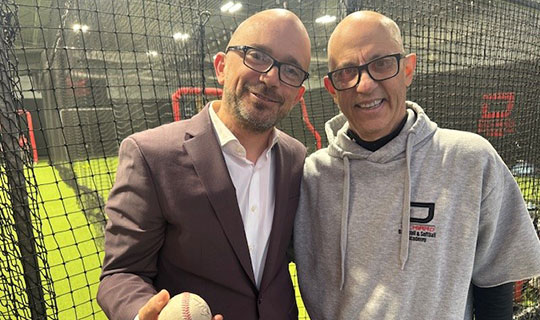 Lou with his heart transplant doctor