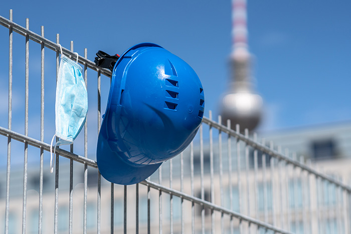 Workers helmet out sick