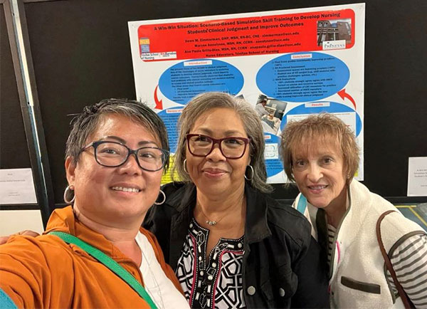 TSON faculty, Dr. Dawn Zimmerman, Dr. Illya Devera-Bonilla, and Dr. Constance Kozachek showcase their student retention and learning initiatives at the conference